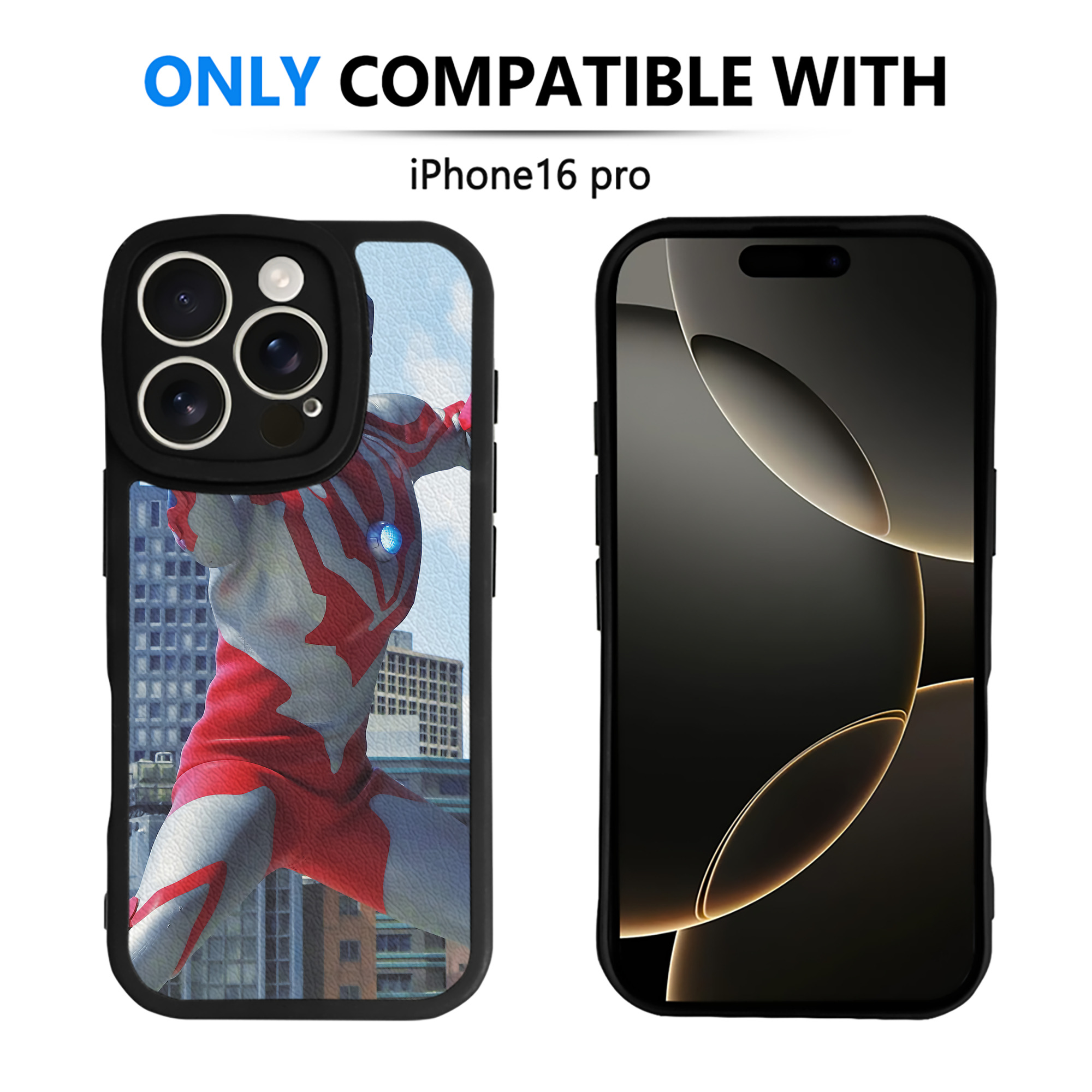 （画像用） ウルトラマン Ultraman 【iPhone 16シリーズ対応】シリコンスマホケース（レザー調） 材質：シリコン